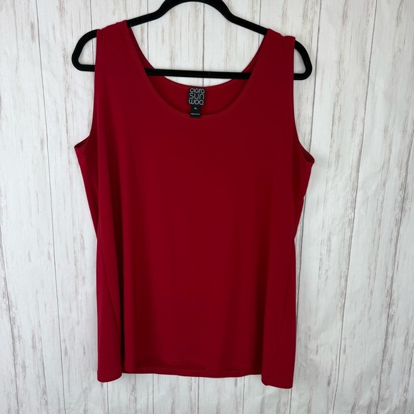CLARA SUNWOO Red Sleeveless Tank Top - Picture 1 of 6